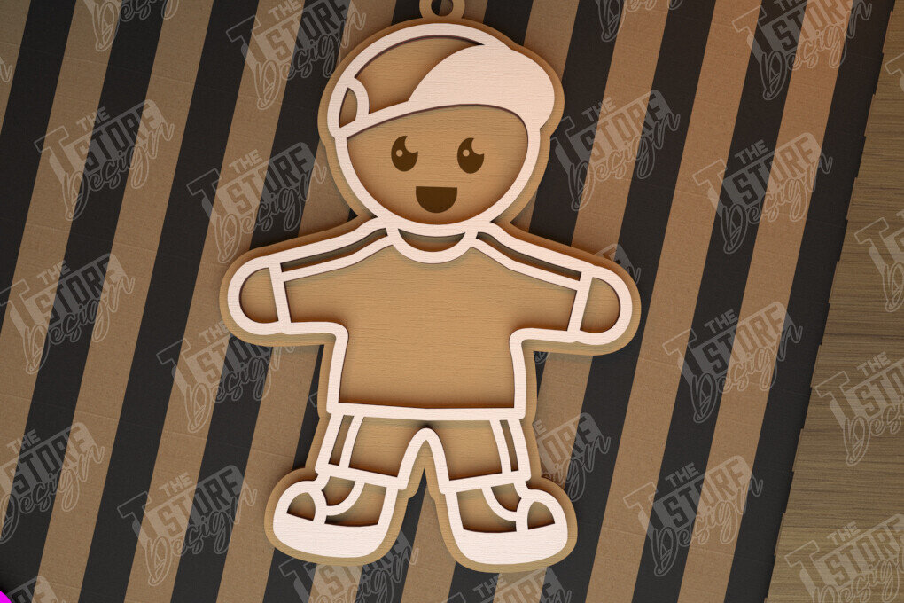 Σετ των 2 Intra απο ξύλο plywood 3mm-4mm πάχος – Εξατομικευμένο στολίδι με μελόψωμο | CNC Δίασταση  20x20 cm INTRAFABR-104427008