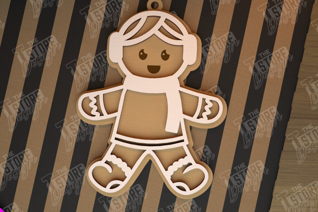 Σετ των 2 Intra απο ξύλο plywood 3mm-4mm πάχος – Εξατομικευμένο στολίδι με μελόψωμο | CNC Δίασταση  20x20 cm INTRAFABR-104427014