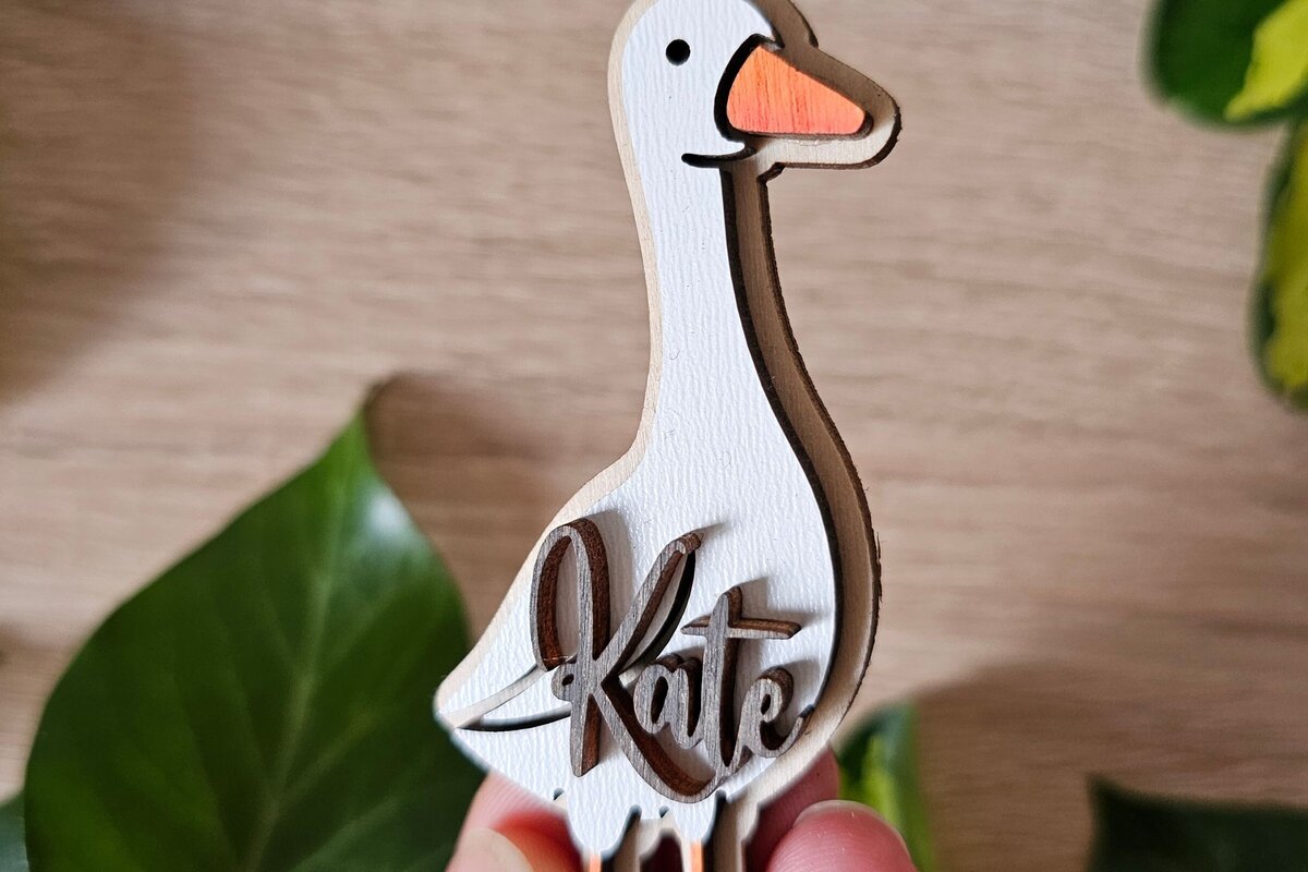 Σετ των 3 Intra απο ξύλο plywood 3mm-4mm πάχος – Εξατομικευμένο μπρελόκ Goose | Πάσχα Δίασταση  5x5 cm INTRAFABR-118420881