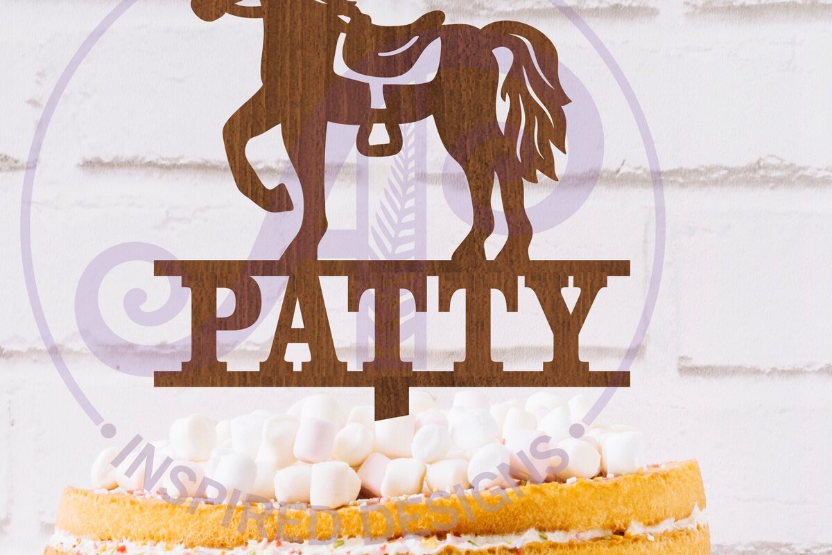 Σετ των 2 Intra απο ξύλο plywood 3mm-4mm πάχος – Προσωποποιημένο Horse Cake Topper Laser Δίασταση  20x20 cm INTRAFABR-117992392