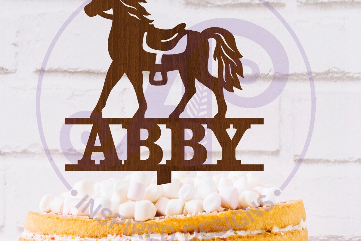 Intra απο ξύλο plywood 3mm-4mm πάχος – Personalized Horse Design 3 Cake Topper Δίασταση  40x30 cm INTRAFABR-119028570