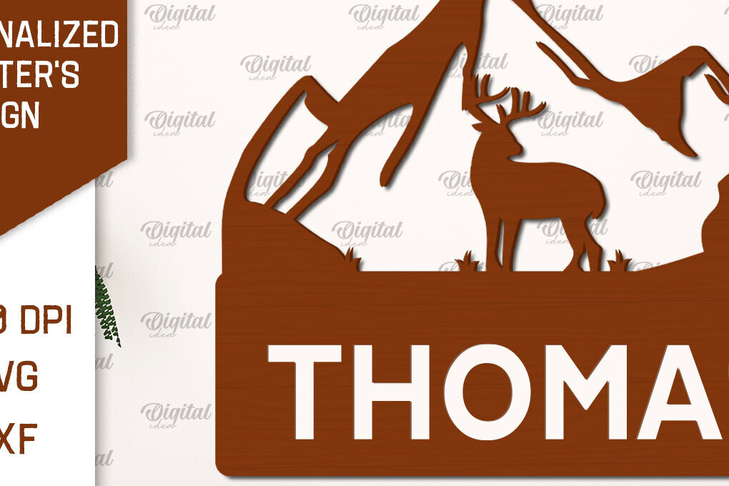 Intra απο ξύλο plywood 3mm-4mm πάχος – Προσωποποιημένη Hunter Sign Δίασταση  40x30 cm INTRAFABR-99885438