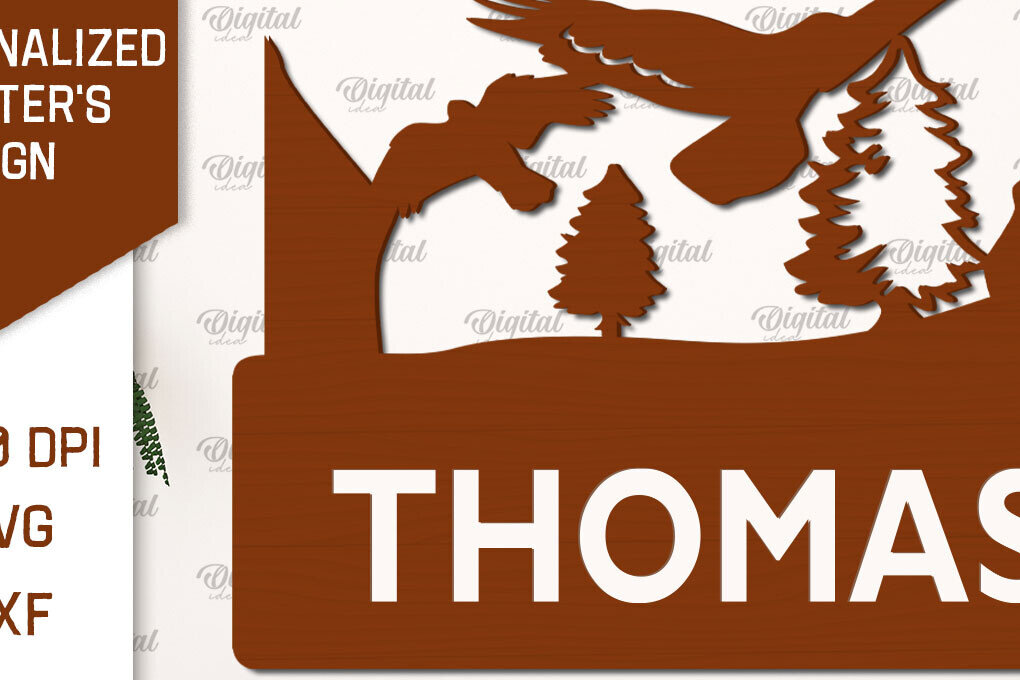 Intra απο ξύλο plywood 3mm-4mm πάχος – Προσωποποιημένη Hunter Sign Δίασταση  40x30 cm INTRAFABR-99885494