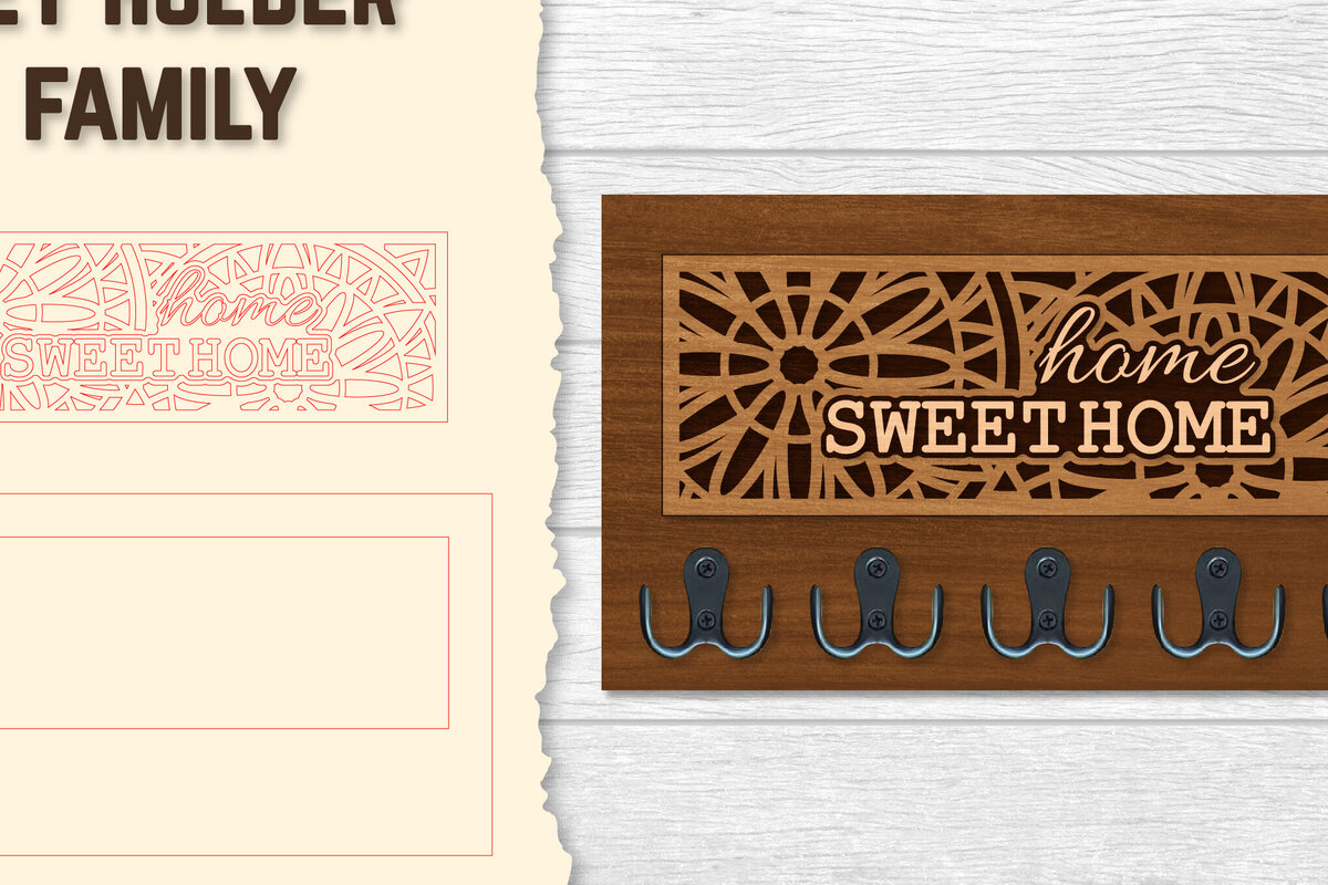 Σετ των 2 Intra απο ξύλο plywood 3mm-4mm πάχος – Εξατομικευμένη θήκη κλειδιού Lasercut Δίασταση  20x20 cm INTRAFABR-120513365