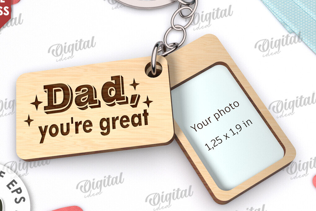 Σετ των 3 Intra απο ξύλο plywood 3mm-4mm πάχος – Εξατομικευμένο μπρελόκ για τον μπαμπά Δίασταση  5x5 cm INTRAFABR-115216842