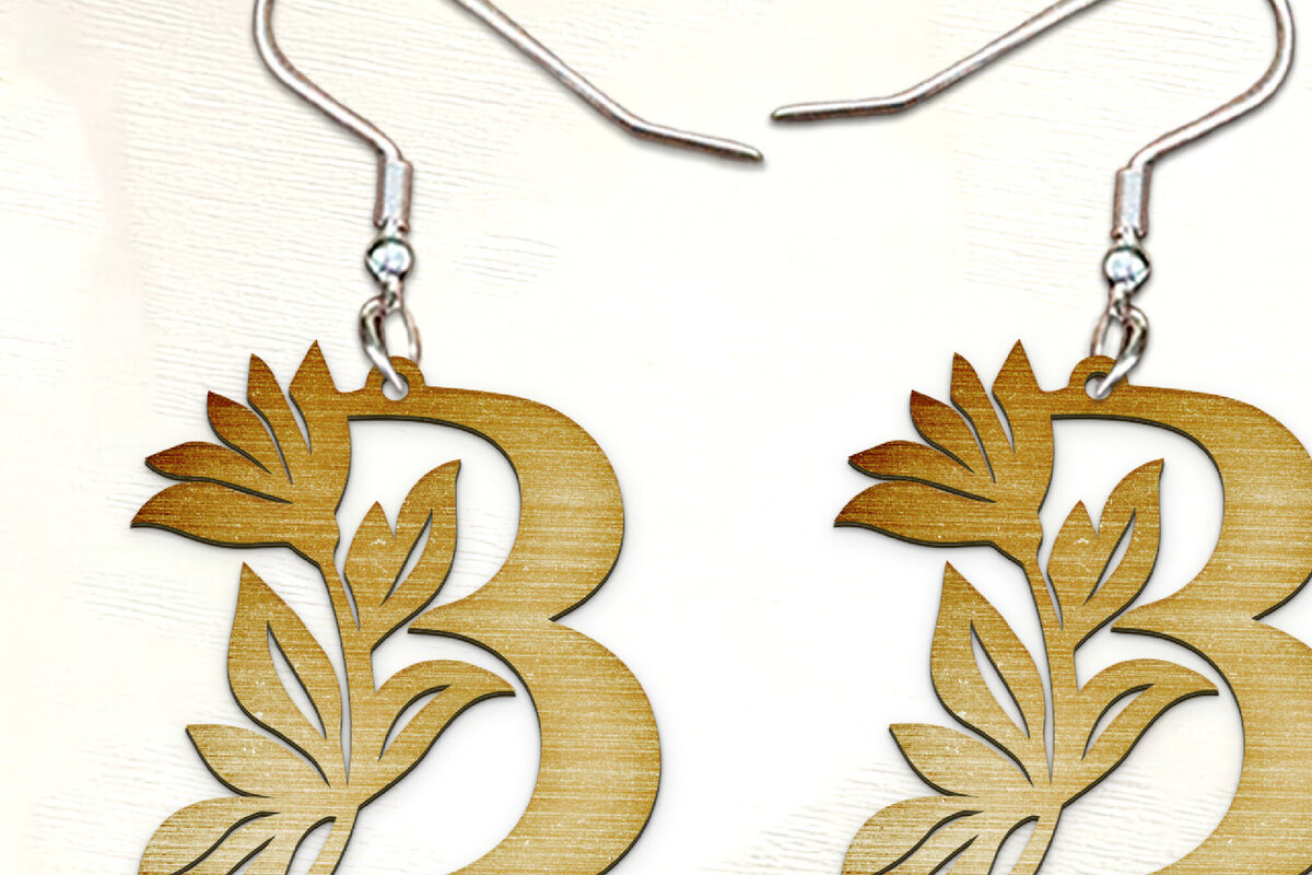 Σετ των 3 Intra απο ξύλο plywood 3mm-4mm πάχος – Εξατομικευμένα γράμματα σκουλαρίκια κοπής με λέιζερ. Δίασταση  5x5 cm INTRAFABR-123580062