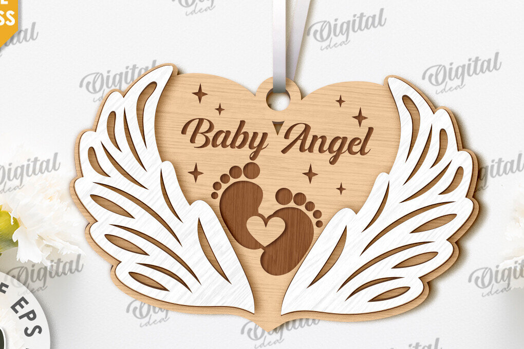 Σετ των 2 Intra απο ξύλο plywood 3mm-4mm πάχος – Προσωποποιημένο στολίδι αναμνηστικού κοπής με λέιζερ Δίασταση  20x20 cm INTRAFABR-118092450