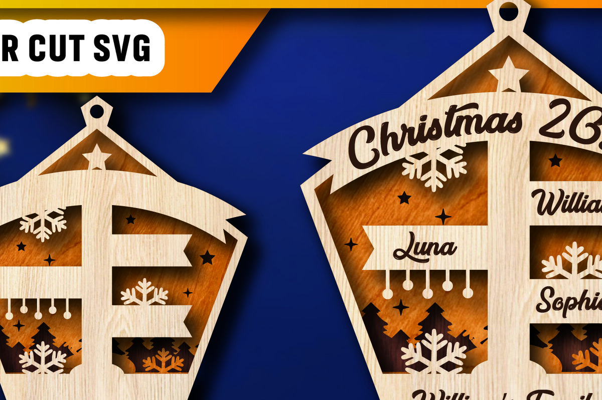 Σετ των 2 Intra απο ξύλο plywood 3mm-4mm πάχος – Εξατομικευμένο Οικογενειακό Στολίδι του Βόρειου Πόλου Δίασταση  20x20 cm INTRAFABR-105340711