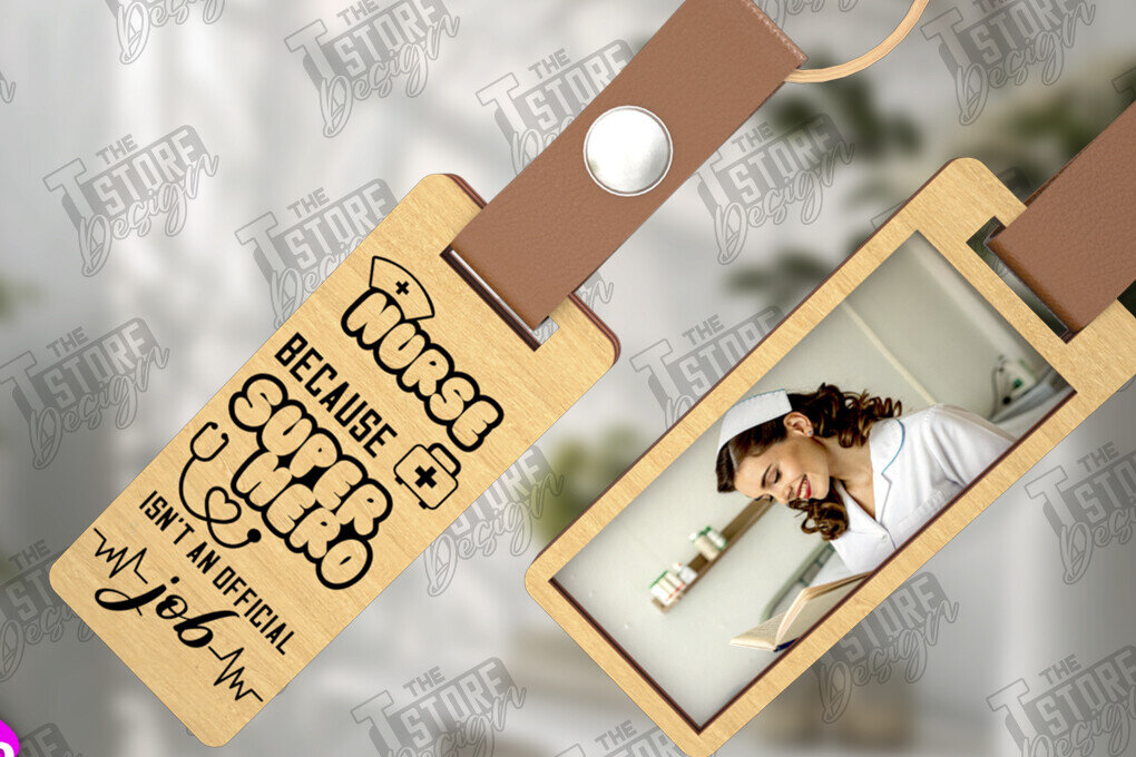 Σετ των 3 Intra απο ξύλο plywood 3mm-4mm πάχος – Εξατομικευμένο Μπρελόκ Νοσοκόμας με Φωτογραφία Δίασταση  5x5 cm INTRAFABR-111798827