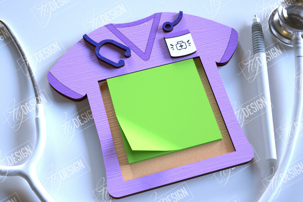 Σετ των 2 Intra απο ξύλο plywood 3mm-4mm πάχος – Εξατομικευμένη θήκη για κολλητικό σημειωματάριο νοσοκόμας Δίασταση  20x20 cm INTRAFABR-114814323