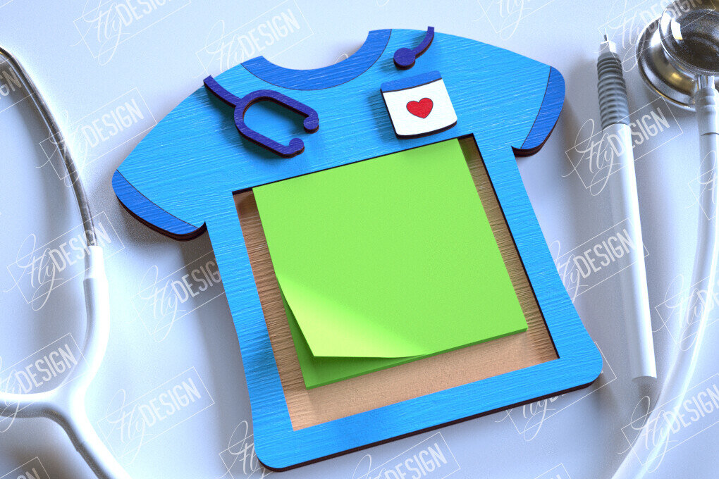 Σετ των 2 Intra απο ξύλο plywood 3mm-4mm πάχος – Εξατομικευμένη θήκη για κολλητικό σημειωματάριο νοσοκόμας Δίασταση  20x20 cm INTRAFABR-114813992