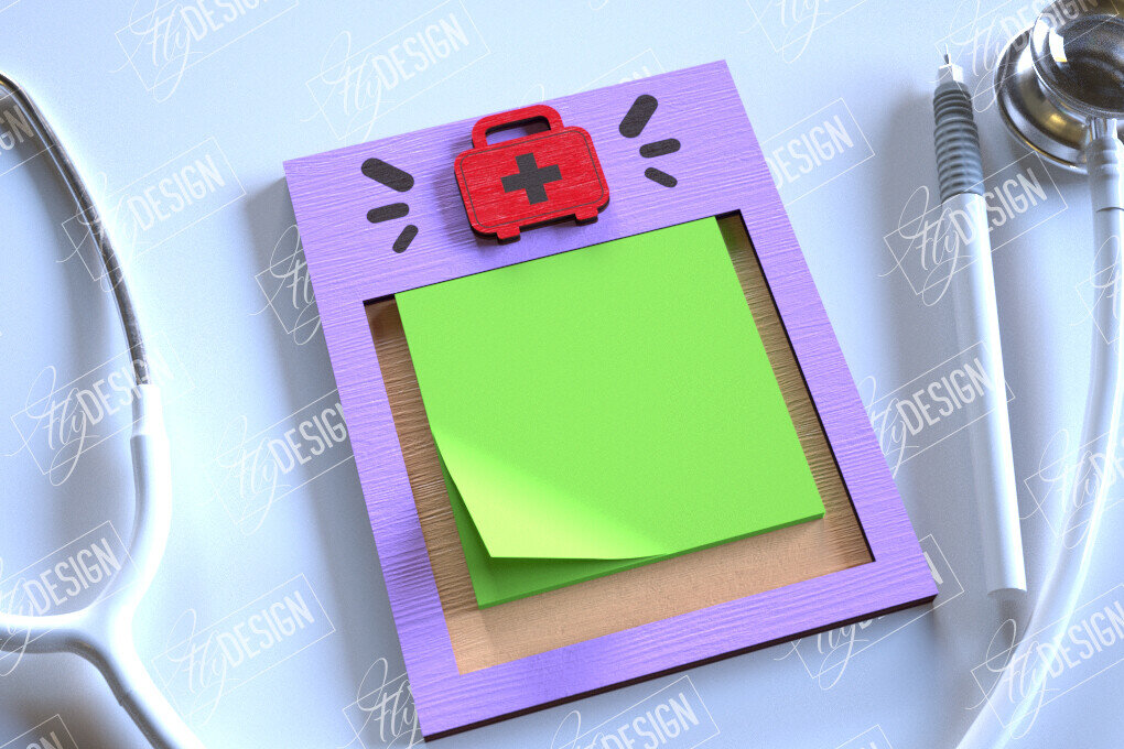 Σετ των 2 Intra απο ξύλο plywood 3mm-4mm πάχος – Εξατομικευμένη θήκη για κολλητικό σημειωματάριο νοσοκόμας Δίασταση  20x20 cm INTRAFABR-114814036