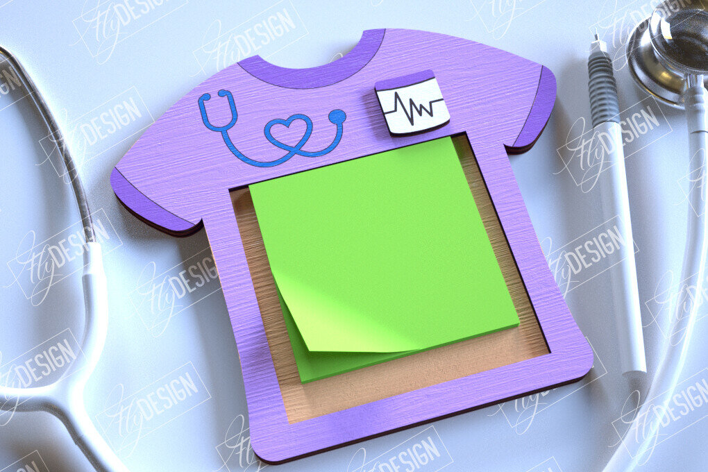 Σετ των 2 Intra απο ξύλο plywood 3mm-4mm πάχος – Εξατομικευμένη θήκη για κολλητικό σημειωματάριο νοσοκόμας Δίασταση  20x20 cm INTRAFABR-114814095