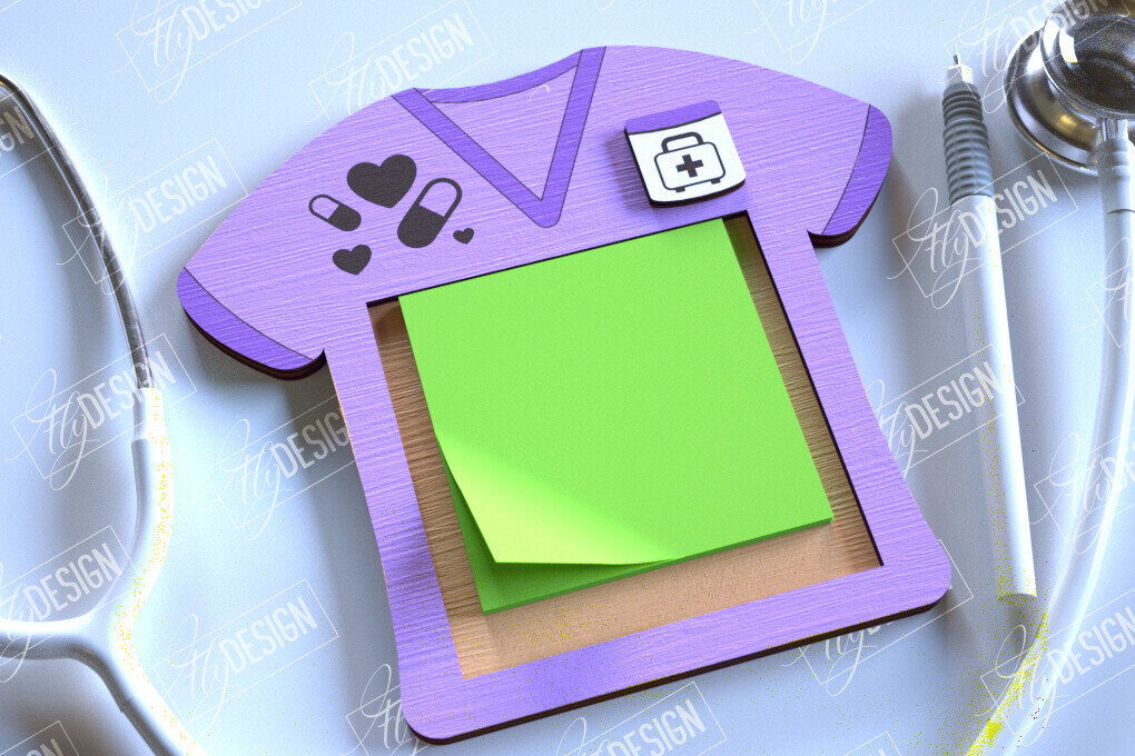 Σετ των 2 Intra απο ξύλο plywood 3mm-4mm πάχος – Εξατομικευμένη θήκη για κολλητικό σημειωματάριο νοσοκόμας Δίασταση  20x20 cm INTRAFABR-114814185