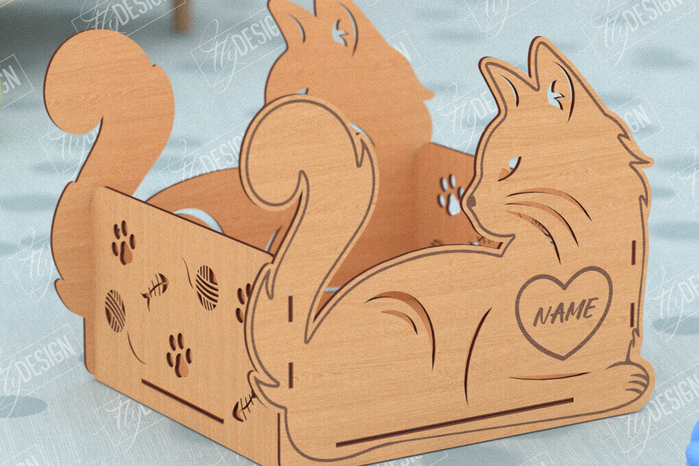 Σετ των 2 Intra απο ξύλο plywood 3mm-4mm πάχος – Εξατομικευμένο κουτί παιχνιδιών για κατοικίδια|Αποθήκευση παιχνιδιών για κατοικίδια Δίασταση  20x20 cm INTRAFABR-115684423