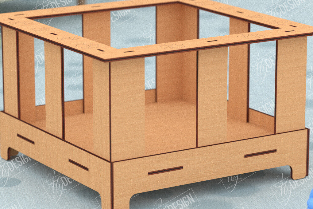 Σετ των 2 Intra απο ξύλο plywood 3mm-4mm πάχος – Εξατομικευμένο κουτί παιχνιδιών για κατοικίδια|Αποθήκευση παιχνιδιών για κατοικίδια Δίασταση  20x20 cm INTRAFABR-115684442