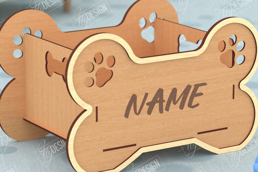 Σετ των 2 Intra απο ξύλο plywood 3mm-4mm πάχος – Εξατομικευμένο κουτί παιχνιδιών για κατοικίδια|Αποθήκευση παιχνιδιών για κατοικίδια Δίασταση  20x20 cm INTRAFABR-115684446