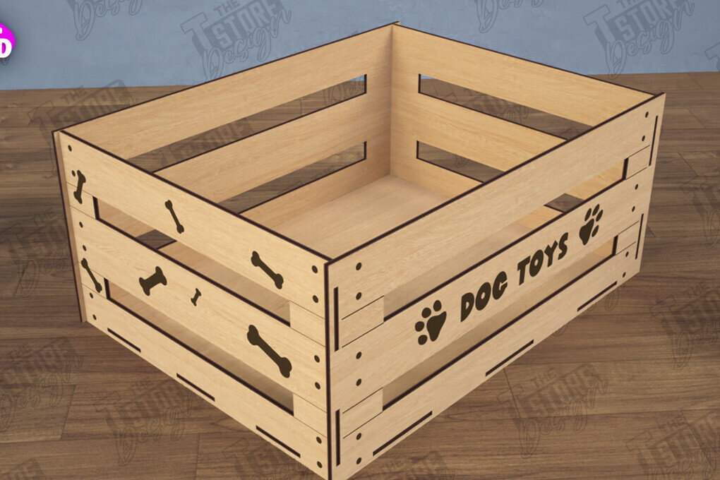 Σετ των 2 Intra απο ξύλο plywood 3mm-4mm πάχος – Εξατομικευμένο κουτί παιχνιδιών κατοικίδιων | Κλουβί παιχνιδιών για κατοικίδια Δίασταση  20x20 cm INTRAFABR-112900891