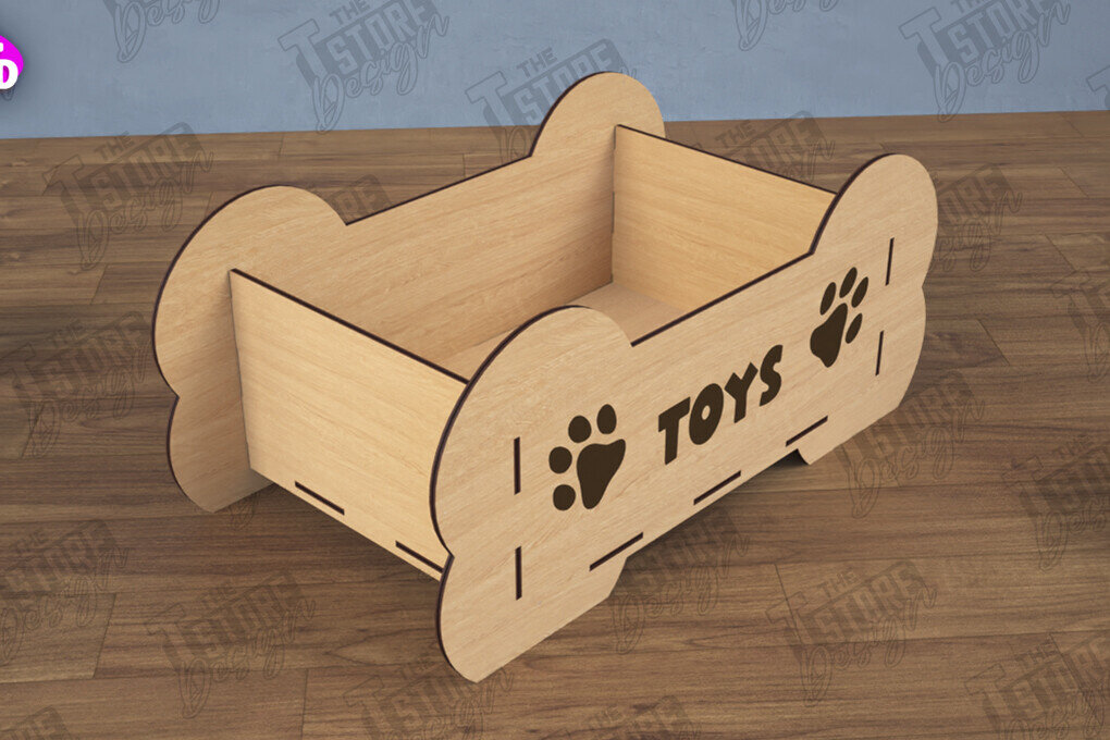 Σετ των 2 Intra απο ξύλο plywood 3mm-4mm πάχος – Εξατομικευμένο κουτί παιχνιδιών κατοικίδιων | Κλουβί παιχνιδιών για κατοικίδια Δίασταση  20x20 cm INTRAFABR-112900894