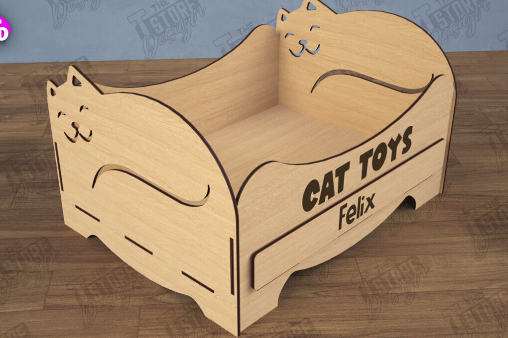 Σετ των 2 Intra απο ξύλο plywood 3mm-4mm πάχος – Εξατομικευμένο κουτί παιχνιδιών κατοικίδιων | Κλουβί παιχνιδιών για κατοικίδια Δίασταση  20x20 cm INTRAFABR-112900907