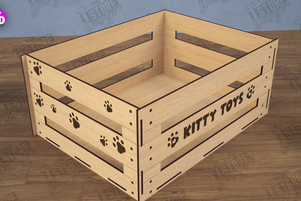 Σετ των 2 Intra απο ξύλο plywood 3mm-4mm πάχος – Εξατομικευμένο κουτί παιχνιδιών κατοικίδιων | Κλουβί παιχνιδιών για κατοικίδια Δίασταση  20x20 cm INTRAFABR-112900918