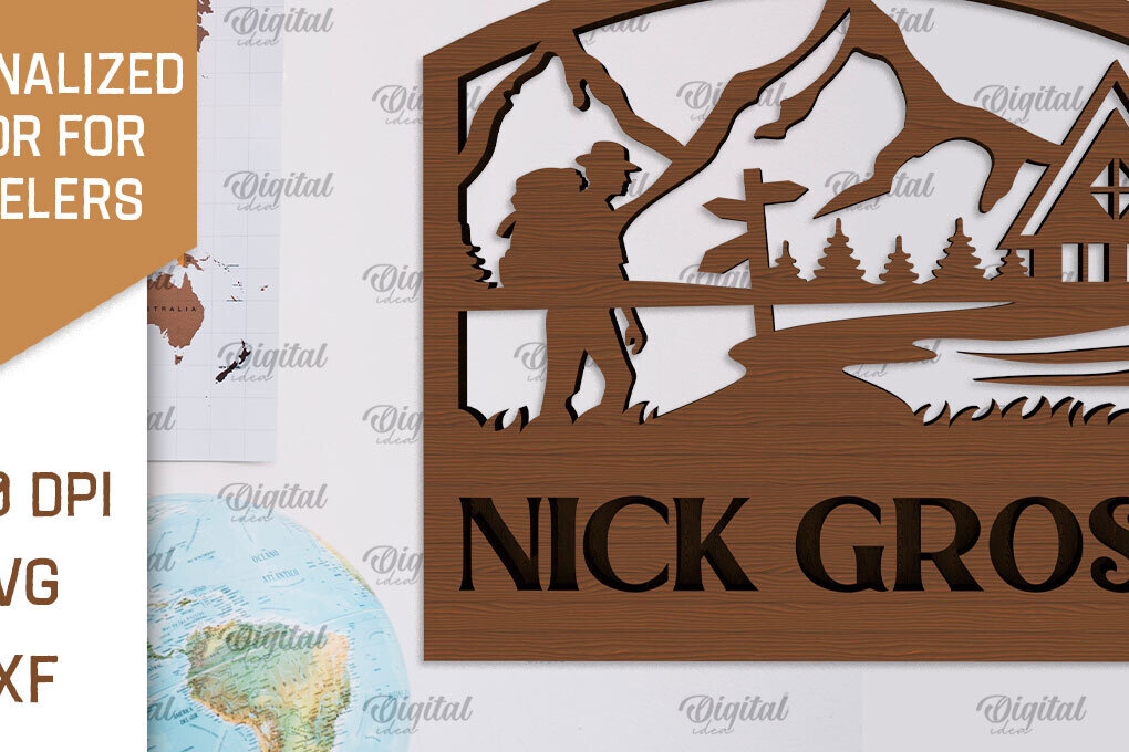 Σετ των 2 Intra απο ξύλο plywood 3mm-4mm πάχος – Προσωποποιημένη πινακίδα για Traveller Δίασταση  20x20 cm INTRAFABR-101513998