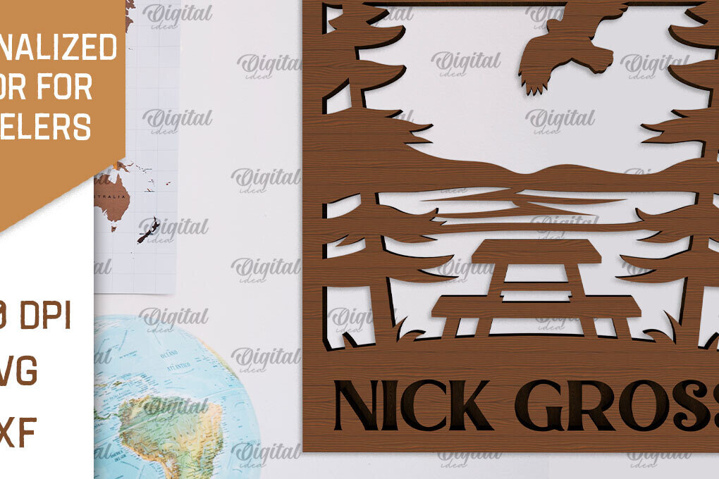 Σετ των 2 Intra απο ξύλο plywood 3mm-4mm πάχος – Προσωποποιημένη πινακίδα για Traveller Δίασταση  20x20 cm INTRAFABR-101514053