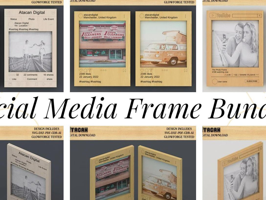 Σετ των 2 Intra απο ξύλο plywood 3mm-4mm πάχος – Εξατομικευμένη αφίσα με κορνίζα μέσων κοινωνικής δικτύωσης Δίασταση  20x20 cm INTRAFABR-41664876