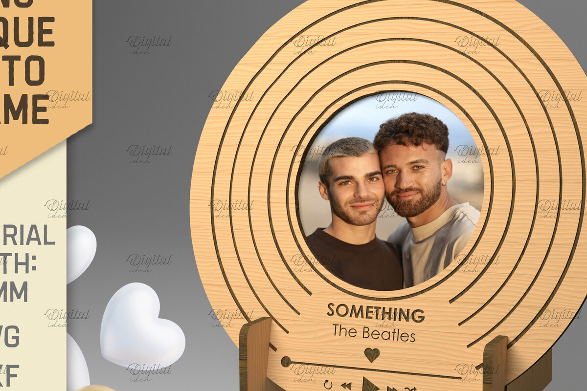 Σετ των 2 Intra απο ξύλο plywood 3mm-4mm πάχος – Προσωποποιημένη Πλακέτα Τραγουδιού Κορνίζα Δίασταση  20x20 cm INTRAFABR-83372515