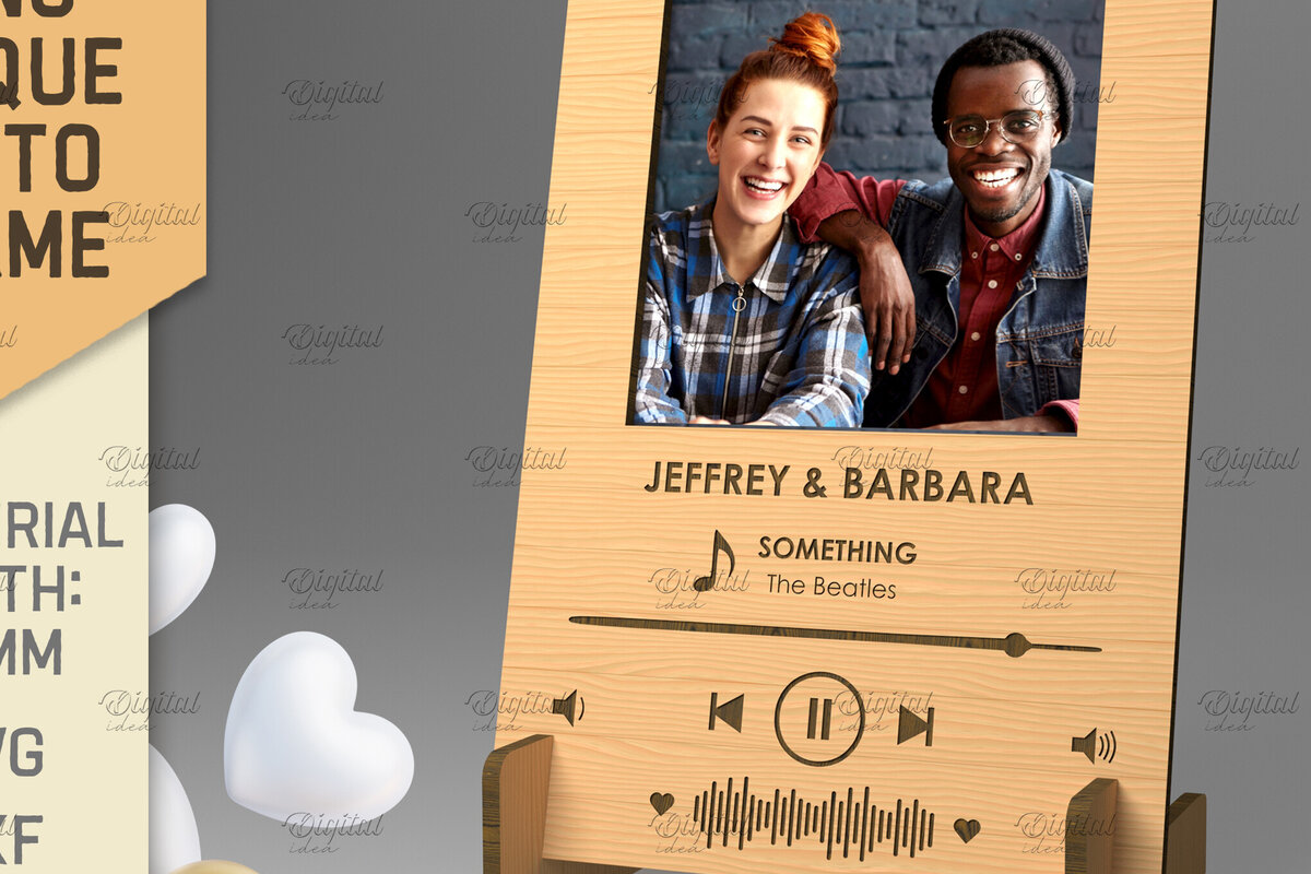 Σετ των 2 Intra απο ξύλο plywood 3mm-4mm πάχος – Προσωποποιημένη Πλακέτα Τραγουδιού Κορνίζα Δίασταση  20x20 cm INTRAFABR-83369881