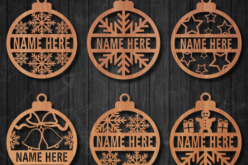 Σετ των 2 Intra απο ξύλο plywood 3mm-4mm πάχος – Εξατομικευμένα στολίδια Snowflakes Split Δίασταση  20x20 cm INTRAFABR-83139073