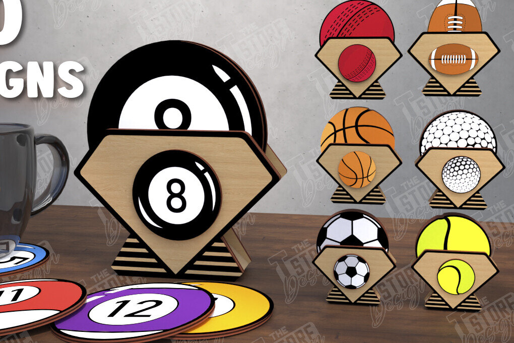 Σετ των 2 Intra απο ξύλο plywood 3mm-4mm πάχος – Πακέτο εξατομικευμένων αθλητικών σουβέρ | CNC Δίασταση  20x20 cm INTRAFABR-108850695