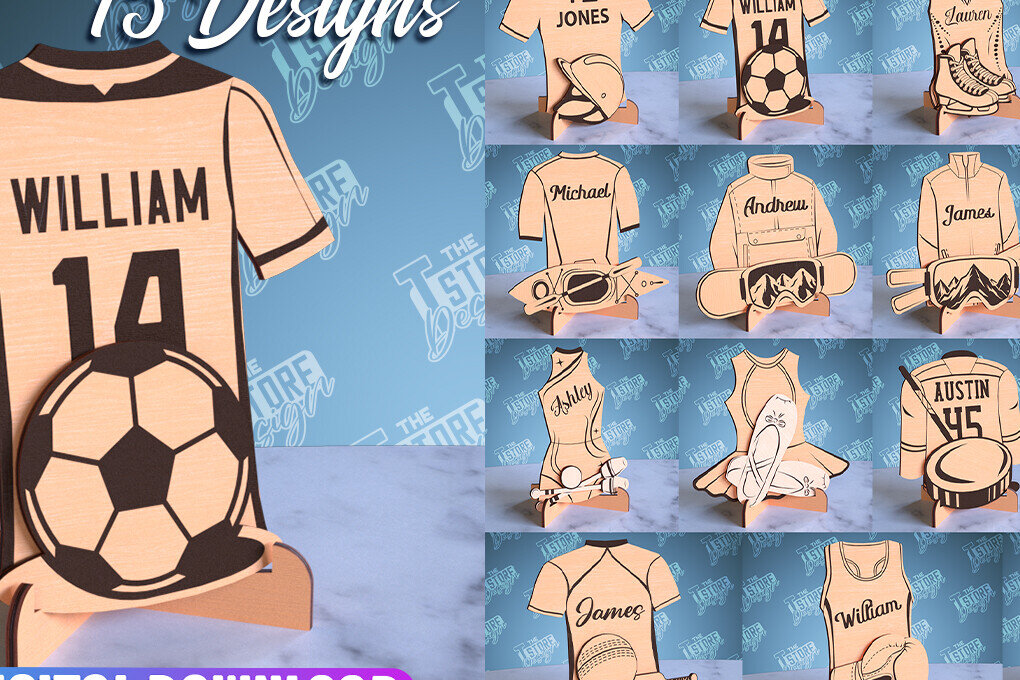 Σετ των 2 Intra απο ξύλο plywood 3mm-4mm πάχος – Εξατομικευμένη δέσμη λέιζερ αθλητικών φανελών Δίασταση  20x20 cm INTRAFABR-99931378