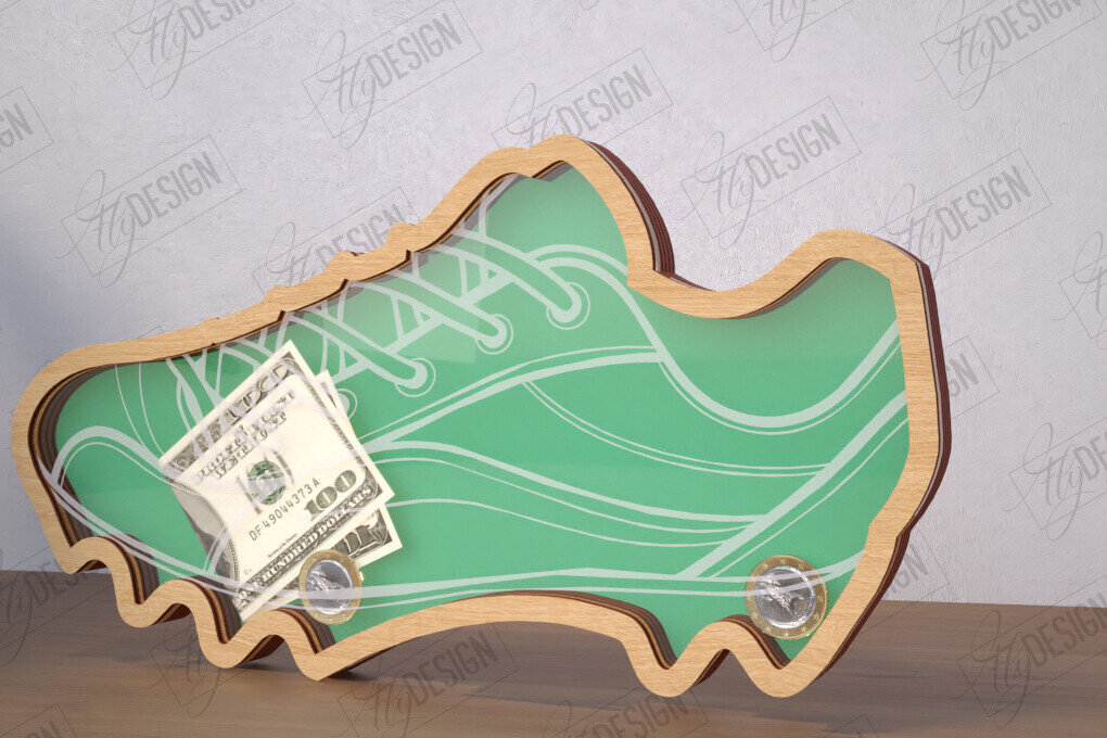 Σετ των 2 Intra απο ξύλο plywood 3mm-4mm πάχος – Εξατομικευμένος Αθλητικός Κουμπαράς| Κουτί χρημάτων Δίασταση  20x20 cm INTRAFABR-115495458