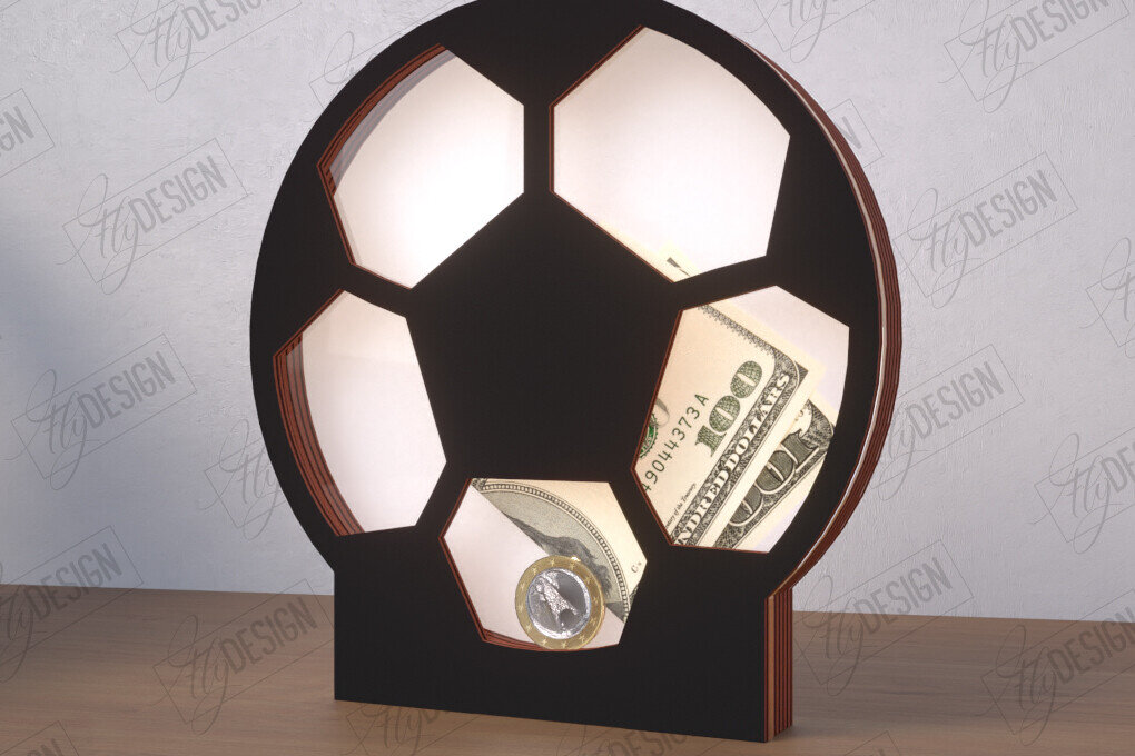 Σετ των 2 Intra απο ξύλο plywood 3mm-4mm πάχος – Εξατομικευμένος Αθλητικός Κουμπαράς| Κουτί χρημάτων Δίασταση  20x20 cm INTRAFABR-115495430