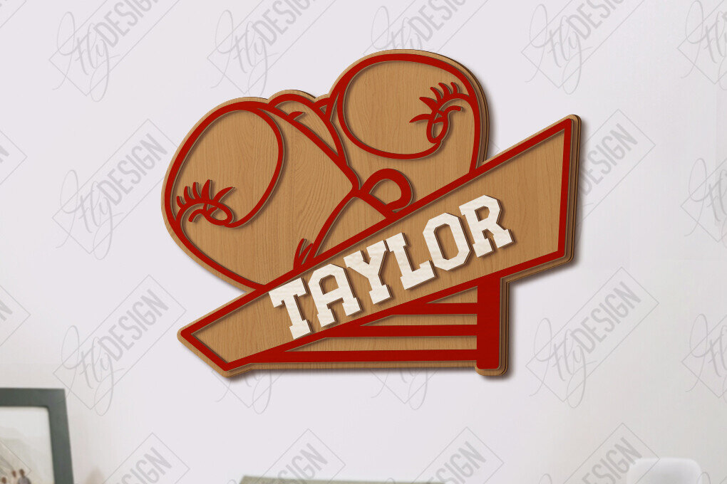 Σετ των 2 Intra απο ξύλο plywood 3mm-4mm πάχος – Προσωποποιημένη Αθλητική Διακόσμηση |CNC Δίασταση  20x20 cm INTRAFABR-123135394