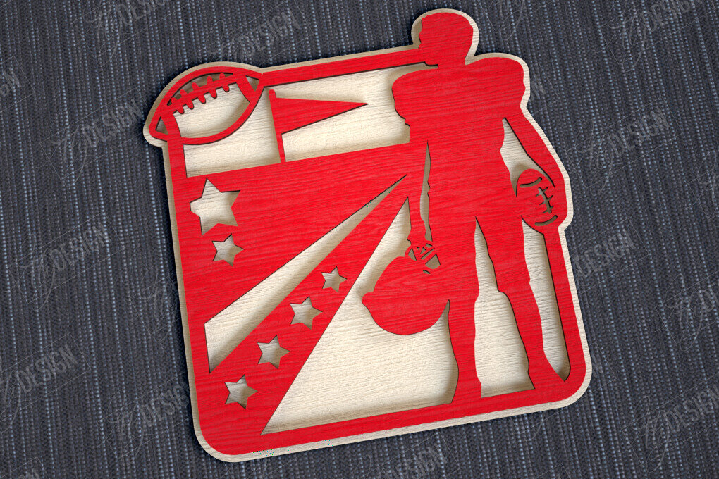 Σετ των 2 Intra απο ξύλο plywood 3mm-4mm πάχος – Εξατομικευμένη Αθλητική Διακόσμηση|Αθλητικό Μονόγραμμα Δίασταση  20x20 cm INTRAFABR-113921882