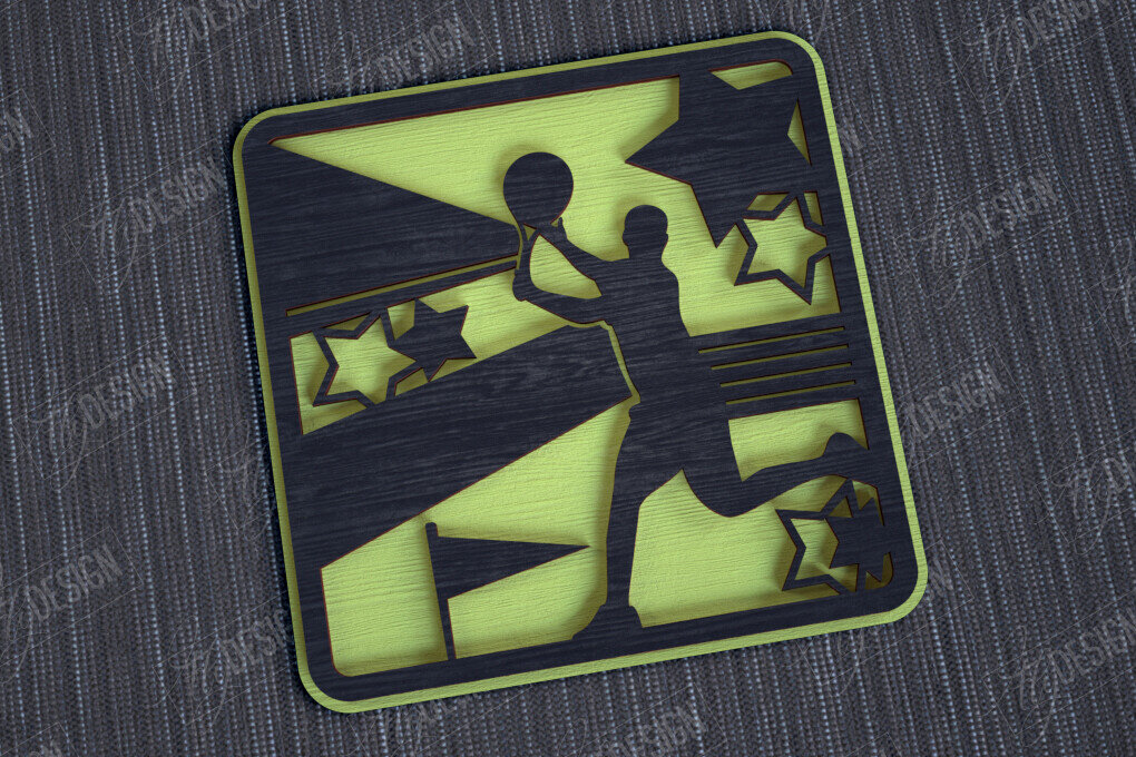 Σετ των 2 Intra απο ξύλο plywood 3mm-4mm πάχος – Εξατομικευμένη Αθλητική Διακόσμηση|Αθλητικό Μονόγραμμα Δίασταση  20x20 cm INTRAFABR-113921919