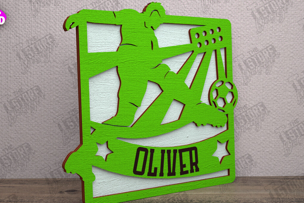 Σετ των 2 Intra απο ξύλο plywood 3mm-4mm πάχος – Εξατομικευμένη Αθλητική Διακόσμηση|Αθλητικό Μονόγραμμα Δίασταση  20x20 cm INTRAFABR-113771548