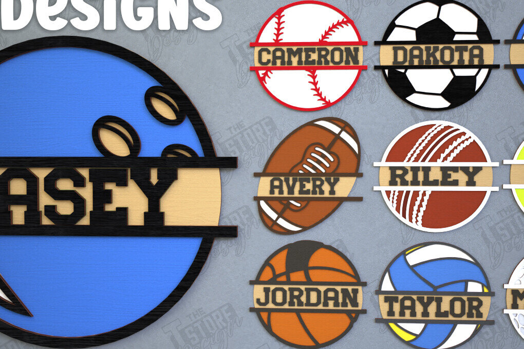 Σετ των 2 Intra απο ξύλο plywood 3mm-4mm πάχος – Εξατομικευμένο Αθλητικό Μονόγραμμα Πακέτο |CNC Δίασταση  20x20 cm INTRAFABR-115371556