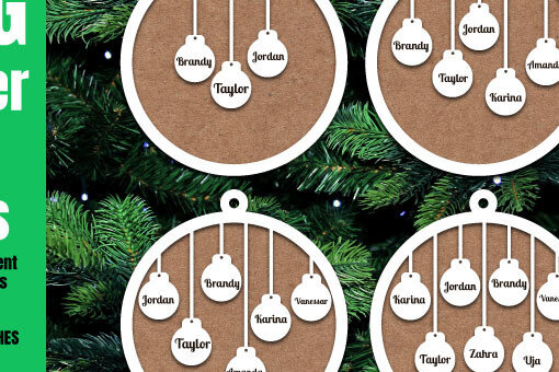 Σετ των 2 Intra απο ξύλο plywood 3mm-4mm πάχος – Εξατομικευμένο 2-11 Μέλη Δίασταση  20x20 cm INTRAFABR-20605881