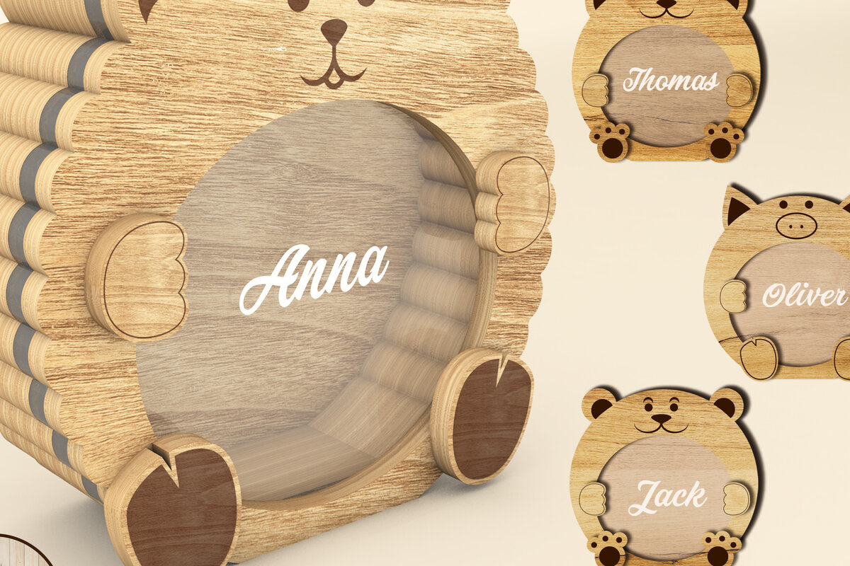 Σετ των 2 Intra απο ξύλο plywood 3mm-4mm πάχος – Προσωποποιημένο Sweet Box Bundle Σετ 4 τεμαχίων Δίασταση  20x20 cm INTRAFABR-27092258