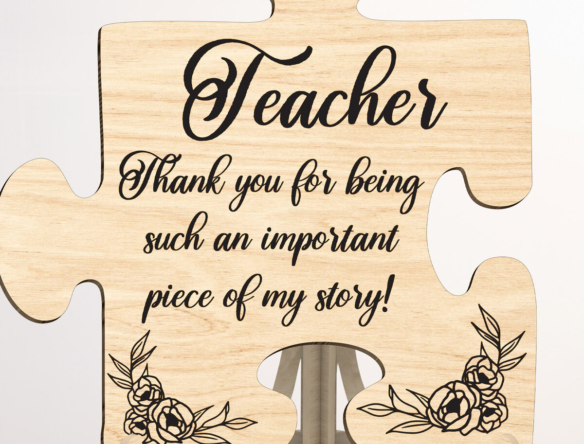 Σετ των 2 Intra απο ξύλο plywood 3mm-4mm πάχος – Εξατομικευμένη πινακίδα παζλ δασκάλου Δίασταση  20x20 cm INTRAFABR-99081578