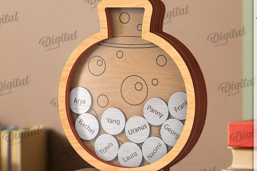 Σετ των 2 Intra απο ξύλο plywood 3mm-4mm πάχος – Personalized Teacher Token Jar Laser Δίασταση  20x20 cm INTRAFABR-119903848