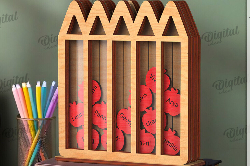 Σετ των 2 Intra απο ξύλο plywood 3mm-4mm πάχος – Personalized Teacher Token Jar Laser Δίασταση  20x20 cm INTRAFABR-119903917