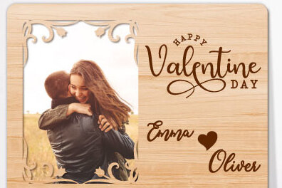 Σετ των 2 Intra απο ξύλο plywood 3mm-4mm πάχος – Εξατομικευμένη κορνίζα Αγίου Βαλεντίνου Δίασταση  20x20 cm INTRAFABR-55732039