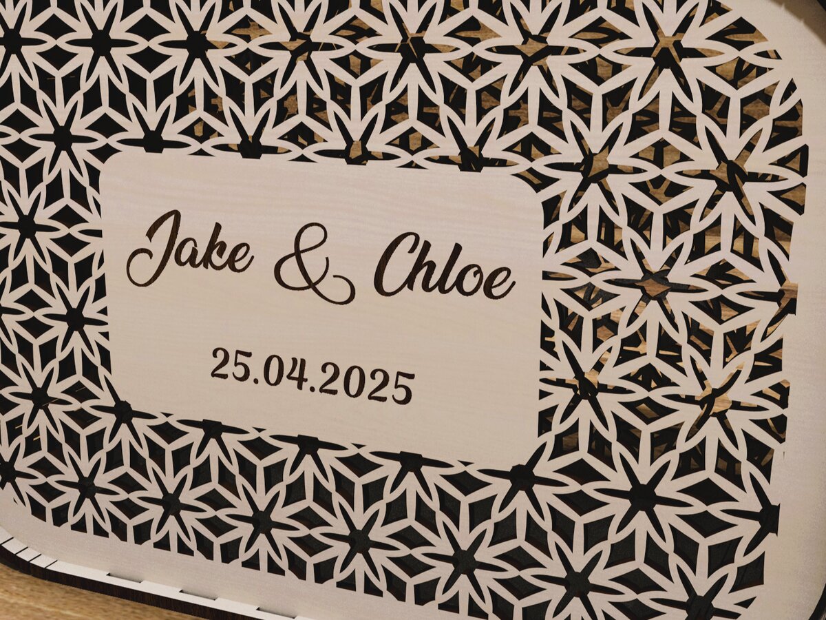 Σετ των 2 Intra απο ξύλο plywood 3mm-4mm πάχος – Εξατομικευμένα κουτιά για κάρτες γάμου Δίασταση  20x20 cm INTRAFABR-115721292