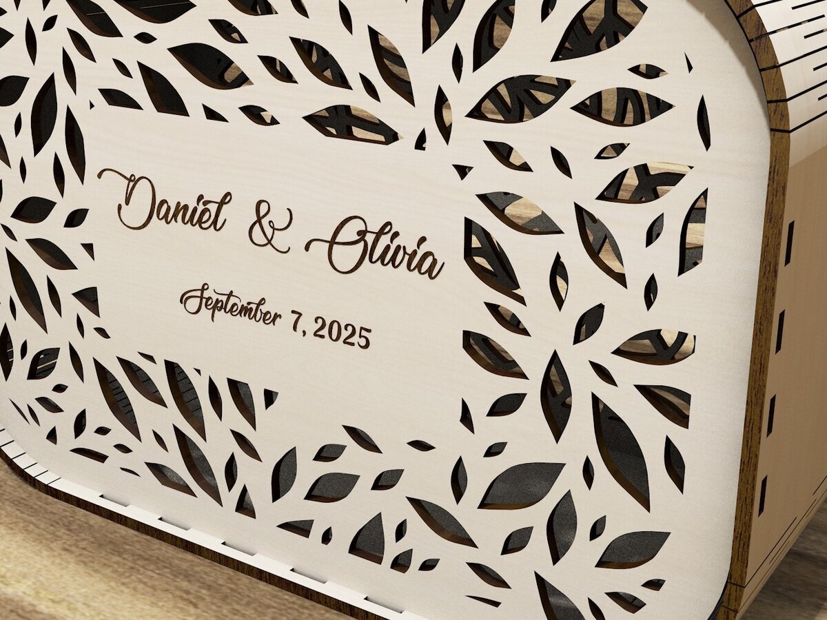 Σετ των 2 Intra απο ξύλο plywood 3mm-4mm πάχος – Εξατομικευμένα κουτιά για κάρτες γάμου Δίασταση  20x20 cm INTRAFABR-115720902