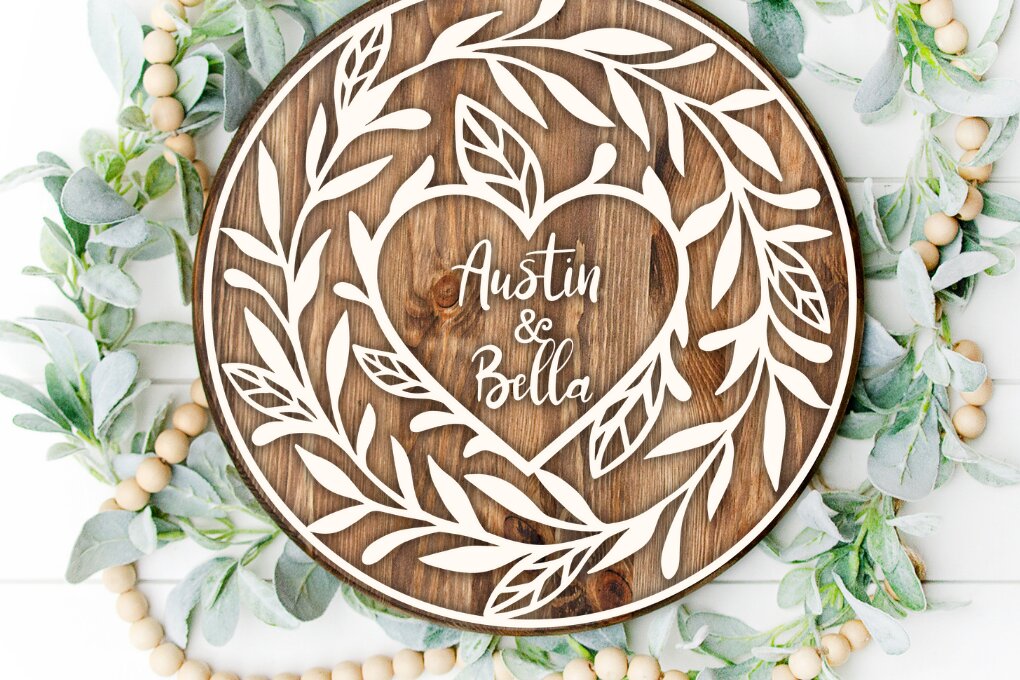 Σετ των 2 Intra απο ξύλο plywood 3mm-4mm πάχος – Προσωποποιημένη Πινακίδα Γάμου, Γάμος Δίασταση  20x20 cm INTRAFABR-23642036