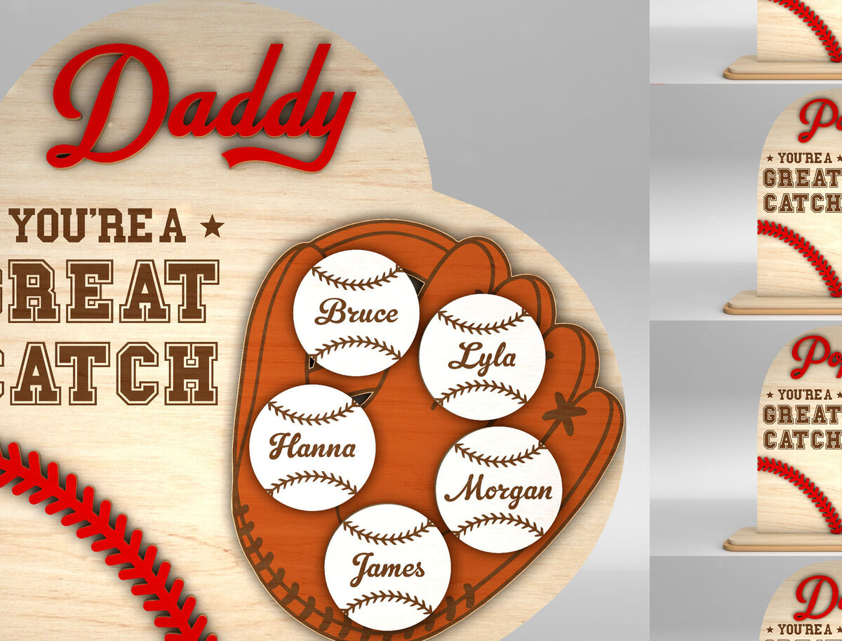 Intra απο ξύλο plywood 3mm-4mm πάχος – PersonalizeDaddy Great Catch Heart Sign Δίασταση  40x30 cm INTRAFABR-99992169